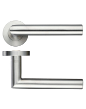 Stainless Door Levers on Rose Stainless Door Levers on Rose