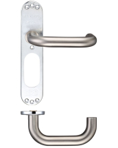 Stainless Door Levers on Backplate Stainless Door Levers on Backplate