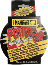 25mm X 2.5m MAMMOTH POWERFUL DOUBLE SIDED GRIP TAPE
