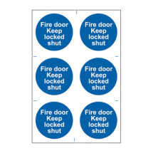 FIRE DOOR KEEP LOCKED SHUT SIGN 100 X 100 PVC 6PER SHEET FIRE DOOR KEEP LOCKED SHUT SIGN 100 X 100 PVC 6PER SHEET
