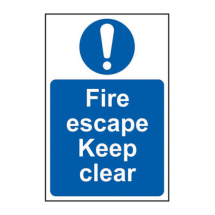 FIRE ESCAPE KEEP CLEAR SIGN 200x300mm FIRE ESCAPE KEEP CLEAR SIGN 200x300mm