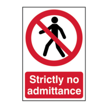 RESTRICTED ACCESS STRICTLY NO ADMITTANCE 300x200mm RESTRICTED ACCESS STRICTLY NO ADMITTANCE 300x200mm