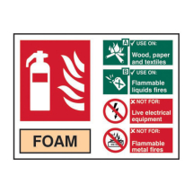 FOAM FIRE EXTINGUISHER SIGN RPVC 200x150mm FOAM FIRE EXTINGUISHER SIGN RPVC 200x150mm