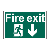 FIRE EXIT SIGN 300x200mm           Arrow Down FIRE EXIT SIGN 300x200mm           Arrow Down