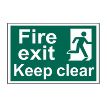 FIRE EXIT KEEP CLEAR SIGN PVC 300x200mm FIRE EXIT KEEP CLEAR SIGN PVC 300x200mm