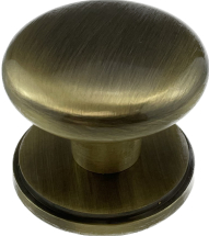 37mm ANTIQUE BRASS VICTORIAN CUPBOARD KNOB ON ROUND PLATE 37mm ANTIQUE BRASS VICTORIAN CUPBOARD KNOB ON ROUND PLATE