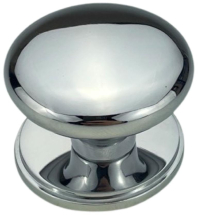 37mm Pol. CHROME VICTORIAN CUPBOARD KNOB ON ROUND PLATE 37mm Pol. CHROME VICTORIAN CUPBOARD KNOB ON ROUND PLATE