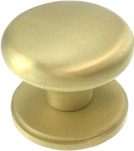 37mm SATIN BRASS VICTORIAN CUPBOARD KNOB ON ROUND PLATE 37mm SATIN BRASS VICTORIAN CUPBOARD KNOB ON ROUND PLATE