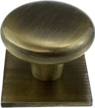 37mm ANTIQUE BRASS VICTORIAN CUPBOARD KNOB ON SQUARE PLATE 37mm ANTIQUE BRASS VICTORIAN CUPBOARD KNOB ON SQUARE PLATE