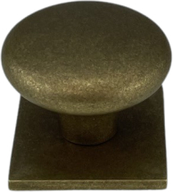 37mm RUMBLED BRASS VICTORIAN CUPBOARD KNOB ON SQUARE PLATE 37mm RUMBLED BRASS VICTORIAN CUPBOARD KNOB ON SQUARE PLATE