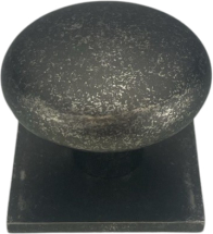 37mm RUMBLED PEWTER VICTORIAN CUPBOARD KNOB ON SQUARE PLATE 37mm RUMBLED PEWTER VICTORIAN CUPBOARD KNOB ON SQUARE PLATE