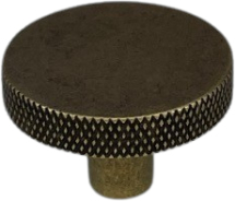 36mm RUMBLED BRASS CLEMENTINE KNURLED CUPBOARD KNOB 36mm RUMBLED BRASS CLEMENTINE KNURLED CUPBOARD KNOB