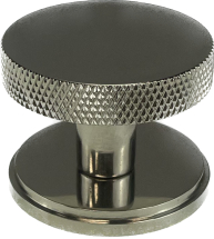 36mm Pol NICKEL CLEMENTINE KNURLED KNOB ON ROUND PLATE 36mm Pol NICKEL CLEMENTINE KNURLED KNOB ON ROUND PLATE