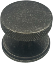 36mm RUMBLED PEWTER CLEMENTINE KNURLED KNOB ON ROUND PLATE 36mm RUMBLED PEWTER CLEMENTINE KNURLED KNOB ON ROUND PLATE