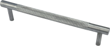 160mm SATIN CHROME HARRIET KNURLED CUPBOARD HANDLE 160mm SATIN CHROME HARRIET KNURLED CUPBOARD HANDLE