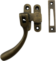 RUMBLED BRASS HEAVY HOOK/Mort Plt Rev LOCKING BULB END FASTE RUMBLED BRASS HEAVY HOOK/Mort Plt Rev LOCKING BULB END FASTE
