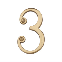 Pol BRASS 75mm FACE FIX NUMERAL inch3inch Pol BRASS 75mm FACE FIX NUMERAL inch3inch