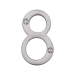Sat CHROME 75mm FACE FIX NUMERAL "8"