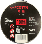 DART RED TEN SS/INOX 115mm ABRASIVES Pk 10