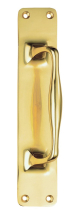 Pol BRASS PLAIN PULL HANDLE ON 305x63mm PLATE Pol BRASS PLAIN PULL HANDLE ON 305x63mm PLATE