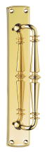 Pol BRASS ORNATE PULL HANDLE ON 380x64mm PLATE Pol BRASS ORNATE PULL HANDLE ON 380x64mm PLATE