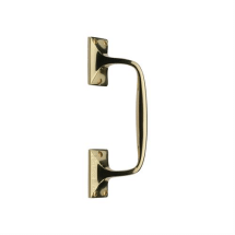 203mm Pol BRASS PUB STYLE CRANKED PULL HANDLE 203mm Pol BRASS PUB STYLE CRANKED PULL HANDLE