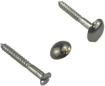 1 1/2inch x 8 Mirror Screw - ZP c/w Chrome top - Bag 1 1/2inch x 8 Mirror Screw - ZP c/w Chrome top - Bag