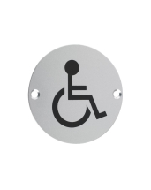 Ø76mm Alum DISC SIGN DISABLED PICTOGRAM Ø76mm Alum DISC SIGN DISABLED PICTOGRAM