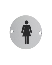 Ø76mm Alum DISC SIGN FEMALE PICTOGRAM Ø76mm Alum DISC SIGN FEMALE PICTOGRAM