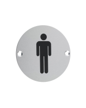 Ø76mm Alum DISC SIGN MALE PICTOGRAM