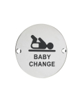 Ø76mm Sat St STEEL DISC SIGN BABY CHANGE PICTOGRAM