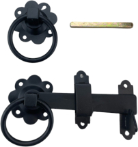 BLACK 152mm PLAIN RING GATE LATCH PrePacked BLACK 152mm PLAIN RING GATE LATCH PrePacked