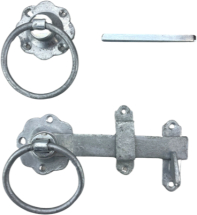 GALV 152mm PLAIN RING GATE LATCH PrePacked GALV 152mm PLAIN RING GATE LATCH PrePacked
