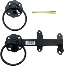 BLACK 180mm PLAIN RING GATE LATCH BLACK 180mm PLAIN RING GATE LATCH