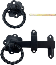BLACK 152mm TWISTED RING GATE LATCH BLACK 152mm TWISTED RING GATE LATCH