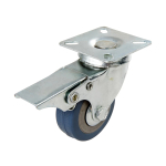 BRAKE SWIVEL 75mm RUBBER TYRE CASTOR - MAX 50kgs
