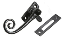 Eng BLACK Ant Rev Mort PLATE CURLY TAIL FASTENER Eng BLACK Ant Rev Mort PLATE CURLY TAIL FASTENER