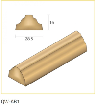 QWOOD 3m NATURAL 16mm ASTRAGAL QWOOD 3m NATURAL 16mm ASTRAGAL