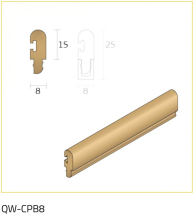 QWOOD 3m NATURAL 25x8mm CLIP ON PARTING BEAD QWOOD 3m NATURAL 25x8mm CLIP ON PARTING BEAD