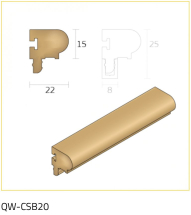QWOOD 3m NATURAL 20x15mm CLIP ON STAFF BEAD QWOOD 3m NATURAL 20x15mm CLIP ON STAFF BEAD