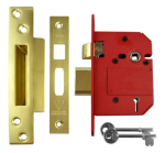 UNION 2200 76mm POLISHED BRASS 5 LEVER BRITISH Std SASHLOCK