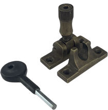 DELUXE RUMBLED BRASS NARROW LOCKING BRIGHTON SASH FASTENER DELUXE RUMBLED BRASS NARROW LOCKING BRIGHTON SASH FASTENER