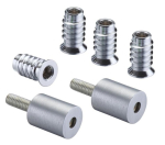 F&B 19mm SATIN CHROME ROLLER SASH STOPS(2 STOPS/4 INSERTS)