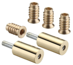 F&B 29mm POLISHED BRASS ROLLER SASH STOPS(2 STOPS/4 INSERTS)
