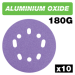 ALUMINIUM OXIDE RANDOM ORBITAL SANDING DISC 180 GRIT 125MM 1
