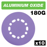 ALUMINIUM OXIDE RANDOM ORBITAL SANDING DISC 180 GRIT 150MM 1
