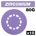 ZIRCONIUM RANDOM ORBITAL SANDI NG DISC 10PC 150MM 80 GRIT